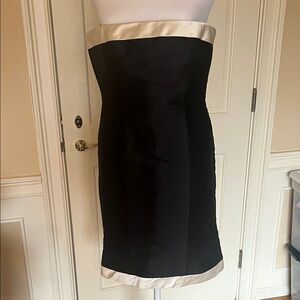 Ralph Lauren purple label Black and Cream Strapless Dress